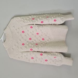Cream Embroidered Sweater